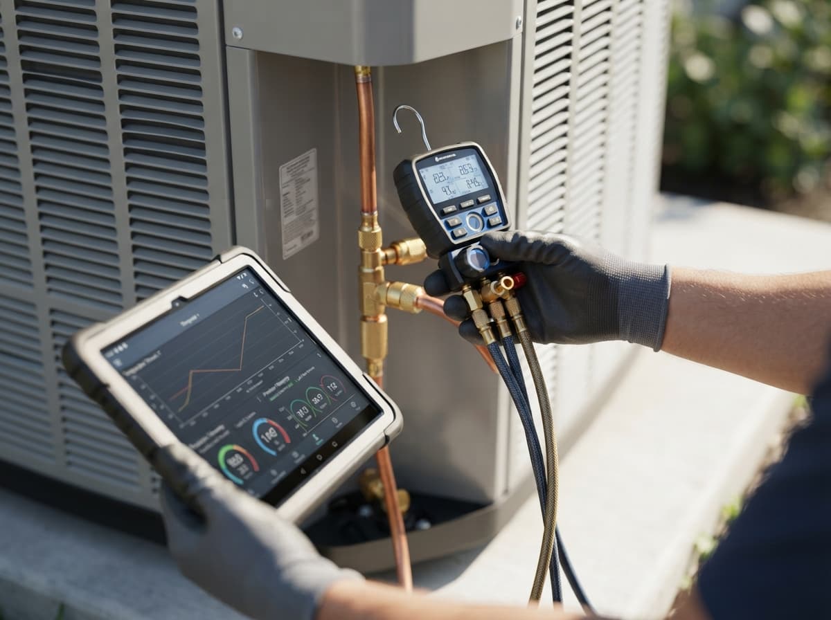 NorthPeak technician running precision digital HVAC telemetry